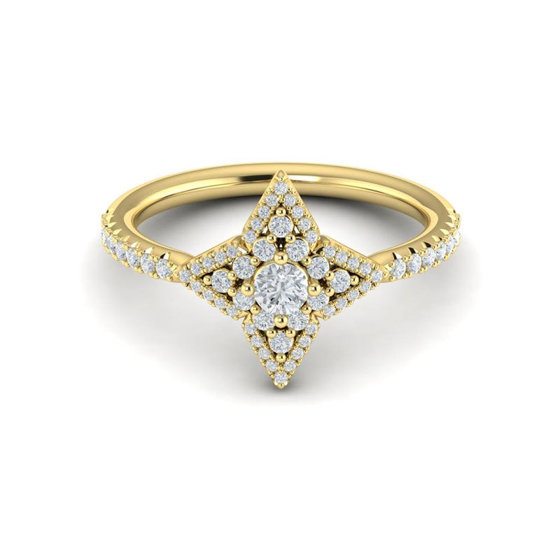 Vlora 14k Yellow Gold Lucera Collection Star Design Diamond Fashion Ring