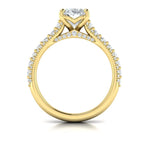 Vlora 14k Yellow Gold Classic Collection Cathedral Multi Row Round Diamond Engagement Ring Setting