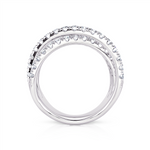 Davis Classics Women's 14k White Gold Double Crossover Design Diamond Band